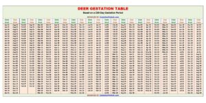 Deer Gestation Calculator and Chart